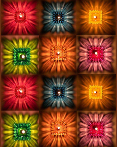Lotus 3D Reflection Water Sensor Led Diya - pack of 12