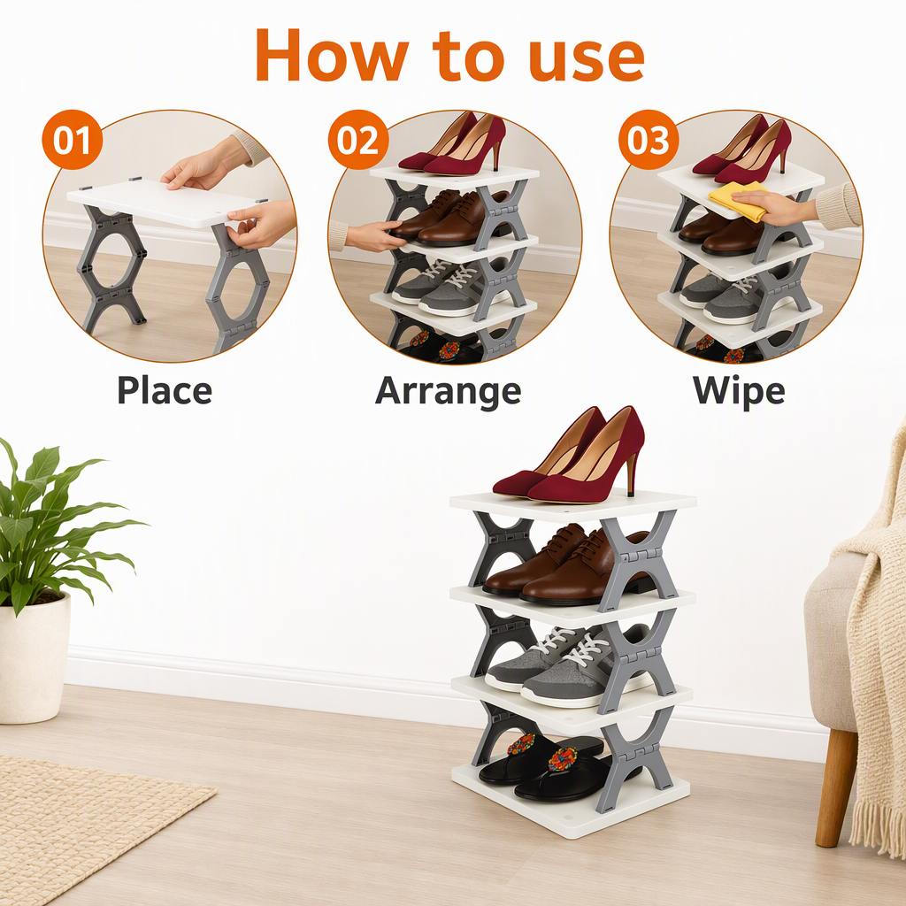 4 layer Shoe Rack – steps