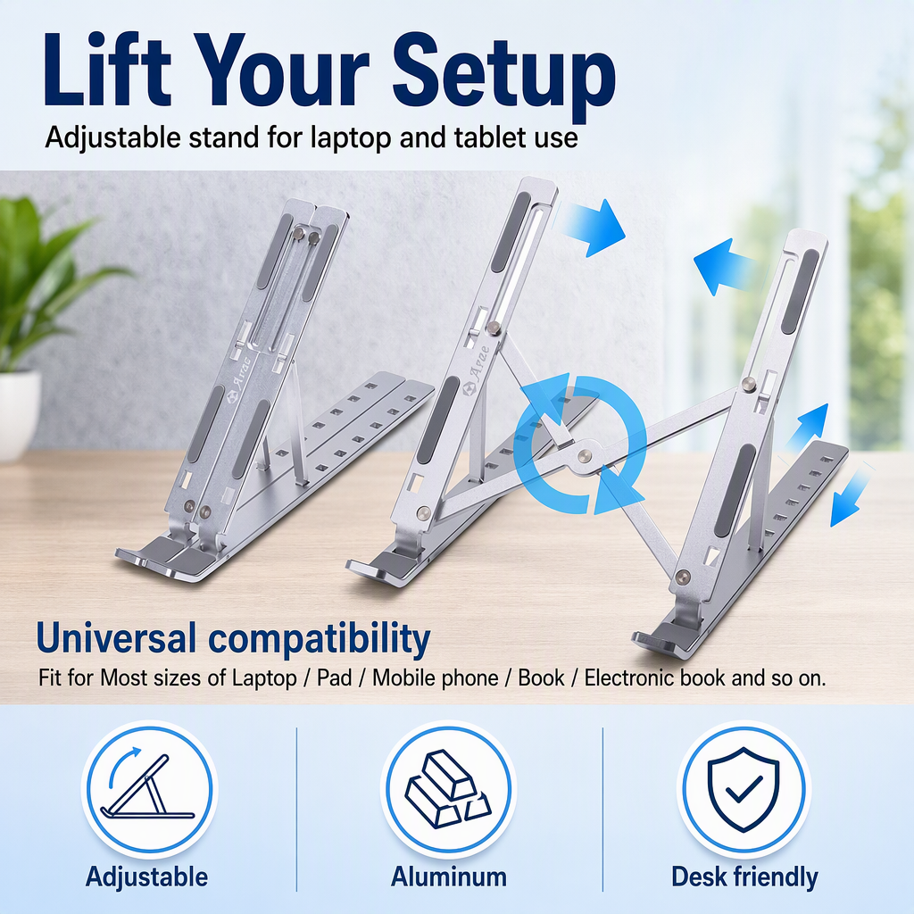Adjustable Aluminum Laptop Computer Stand Tablet Stand – hero
