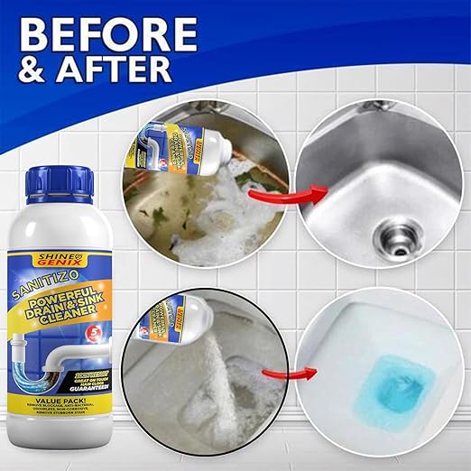 Drain Cleaner Powder – Sink, Basin & Bathroom ki Naali ke liye (4 Bottle, 400 g)