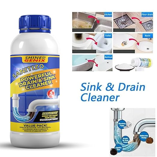 Drain Cleaner Powder – Sink, Basin & Bathroom ki Naali ke liye (4 Bottle, 400 g)