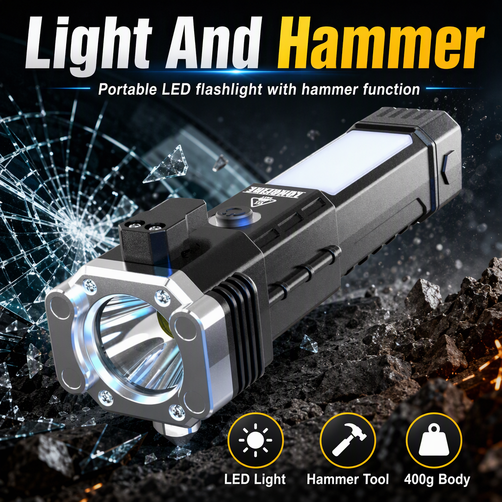 Multifunctional Work Portable Hammer LED Flashlight – hero
