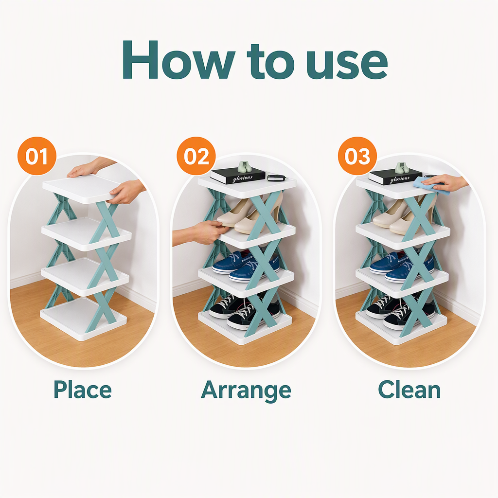 Multipurpose Footwear Shoe Rack Stand for Home – steps