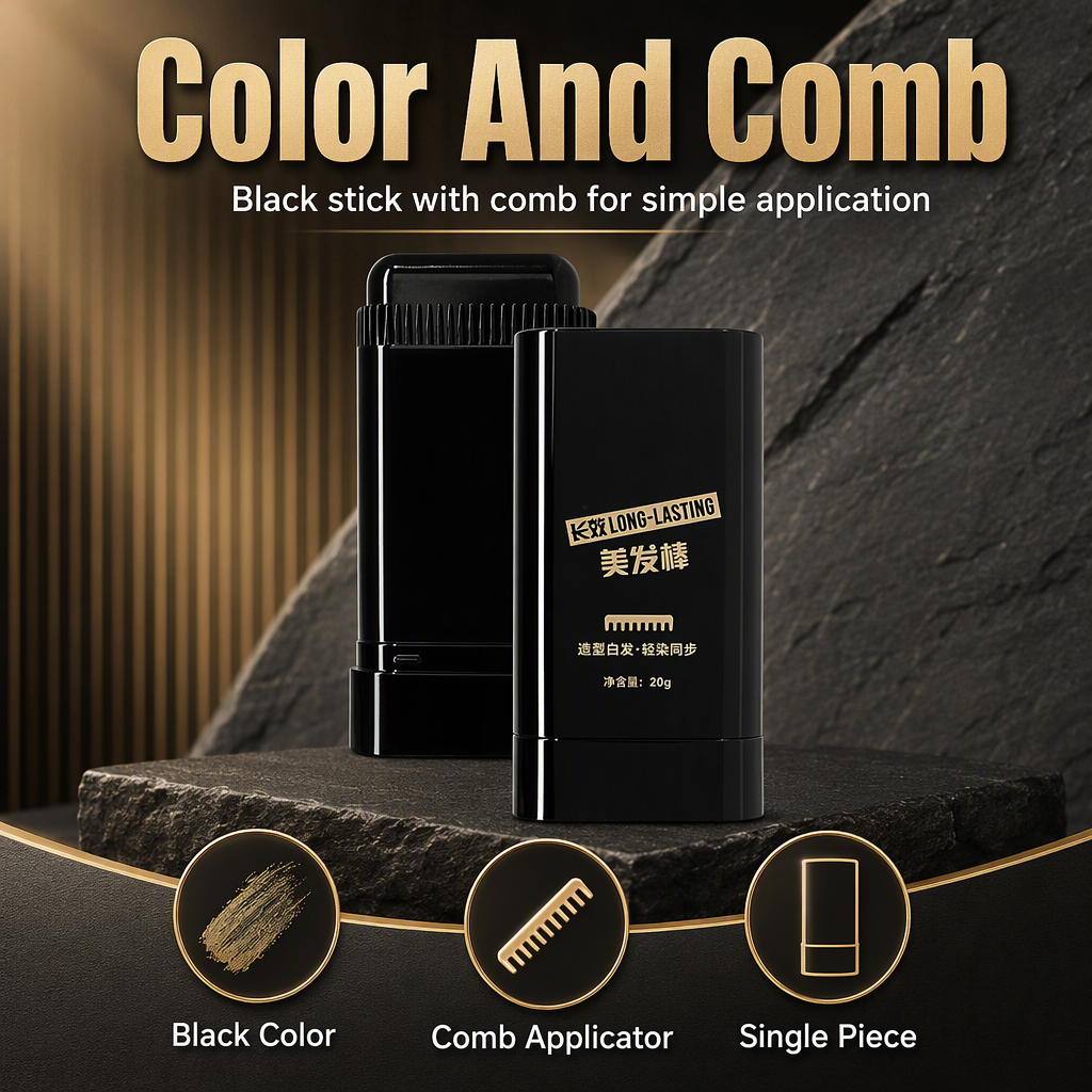 New 2 in 1 Hair Color Stick Hair Dye Stick Comb (Black, 20 gm) – hero