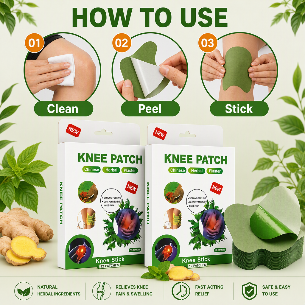 New Knee patch pain relief Pack of 2 (20patch) – steps