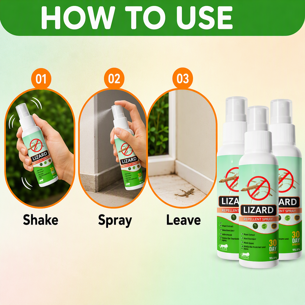 Organic Lizard Repellent Spray - Pack of 3 – steps
