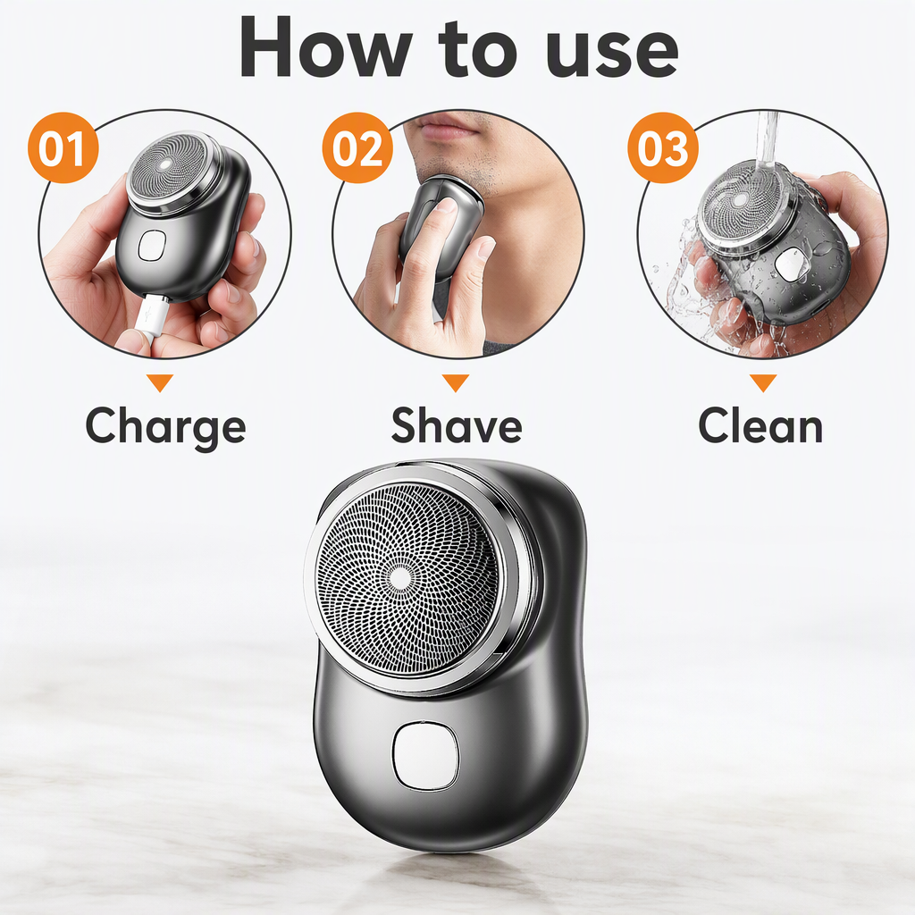 Rechargeable Electric Shaver for Men – steps