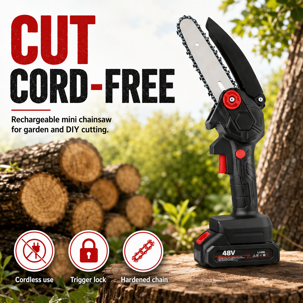 Rechargeable Mini Chainsaw Cordless – hero
