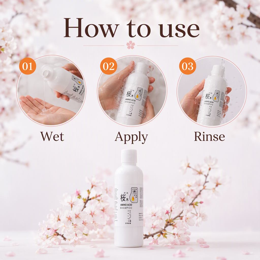 Sakura hair growth shampoo (Pack of 1) – steps
