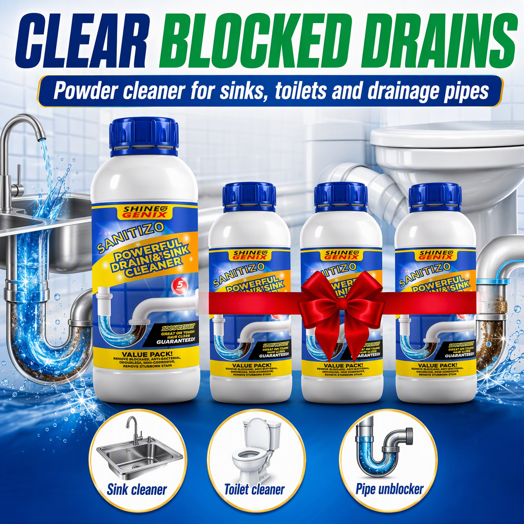 Sanitizo Drain Cleaner Powder Powerful Drain & Sink Cleaner Drainage Block Remover Toilet Cleaner Sink Cleaner Powder Un
