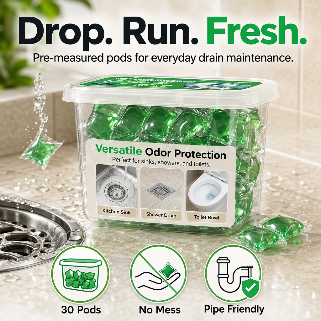 Sink deodorizer pods for kitchen and bathroom Drain 30 pods – hero