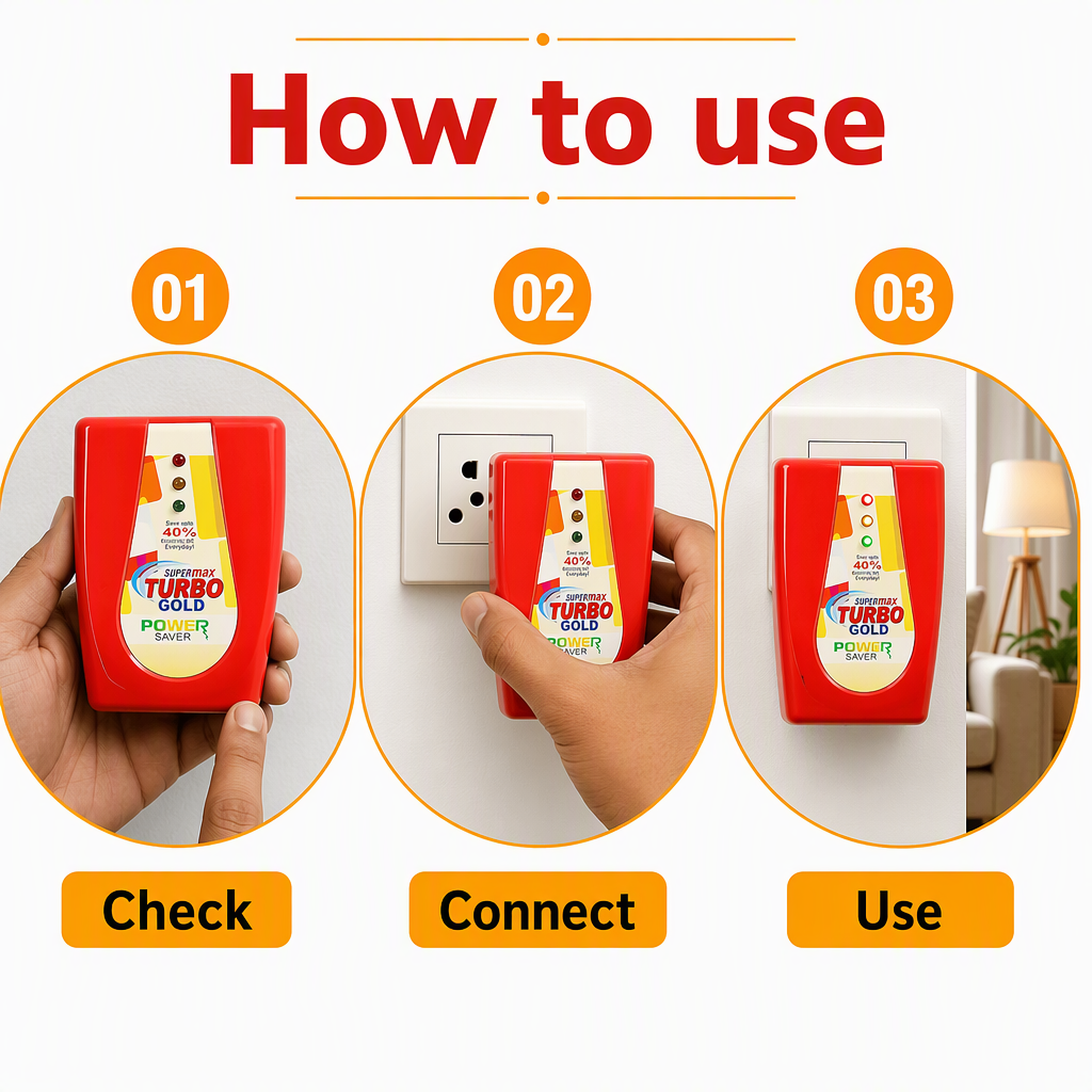 Turbo Gold Power Saver Electricity Saving Device – steps
