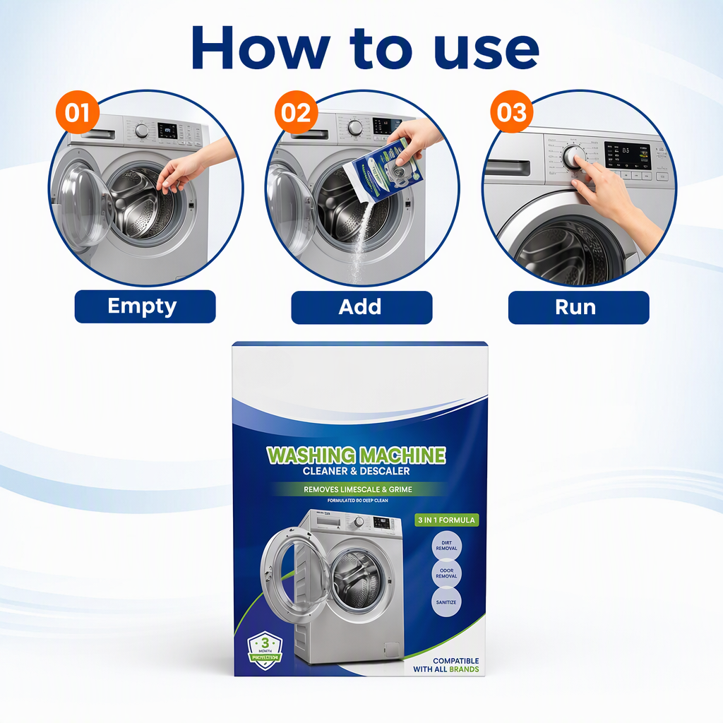Washing Machine Cleaner And Descaling Powder Pack Of 1 – steps